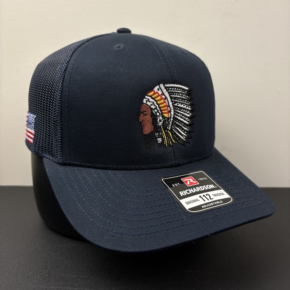 Kanawha Fire Department Chief Navy American Flag Snapback Hat Adjustable Cap